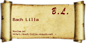 Bach Lilla névjegykártya
